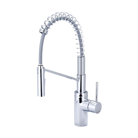 Pioneer Industries Single Handle Spring Pull-Down Kitchen Faucet, Compression Hose, Chrm, Weight: 10.2 2MT275